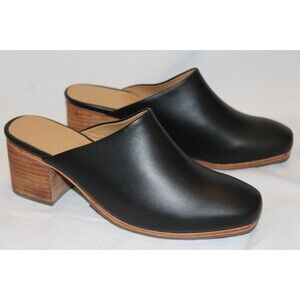 NISOLO WOMEN'S ALL DAY LEATHER MULE BLACK NEW! $180